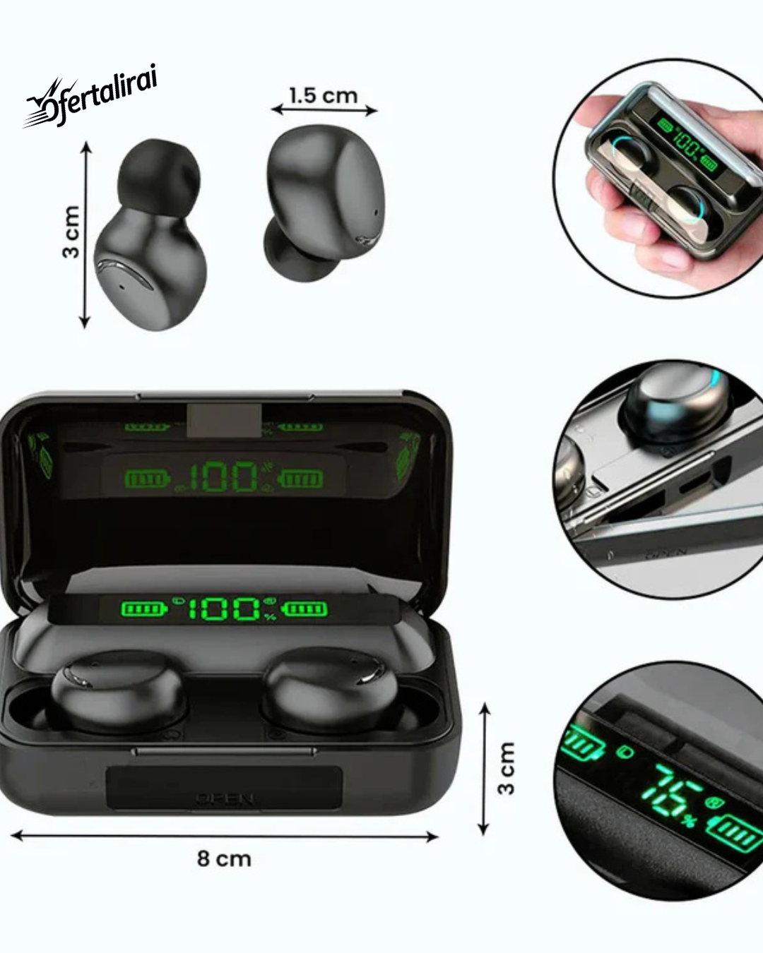 Audifonos Bluetooth F9 5-C TWS Power Bank