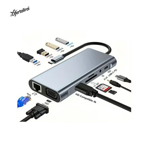 Adaptador multipuerto 11 en 1