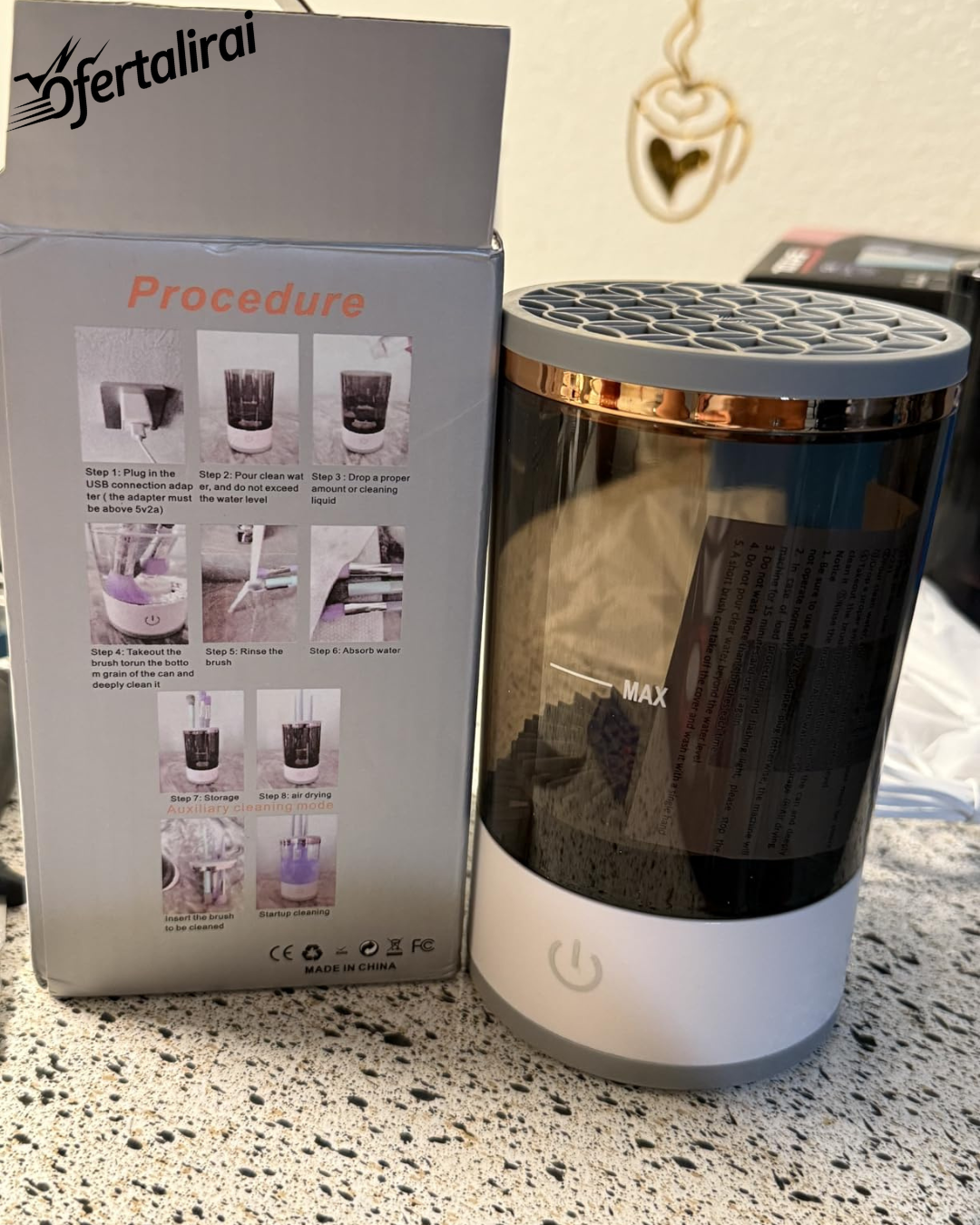 Limpiador automático de brochas de maquillaje